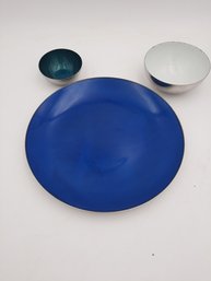 3 Vintage Mid-Century Modern Norwegian Enamel Bowls