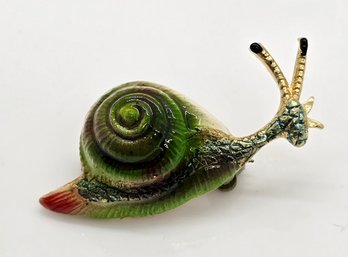 Vintage Signed Snail Brooch