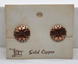 Vintage Solid Copper Earrings