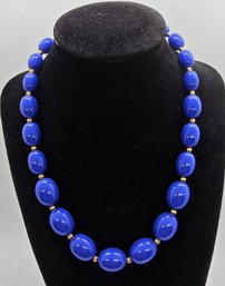 Vintage Monet Blue Beaded Costume Necklace