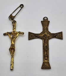 Pair Of Old Cross Pendants