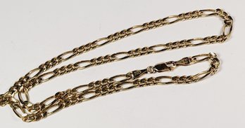 Classic 14k Italian Yellow  Gold Figaro Curb Chain Link Necklace