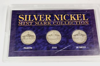 WW II...Silver Nickel Set P, D, & S  - 3 Coin Set In Case