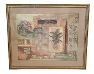 Framed French Floral Themed Art Print Signed