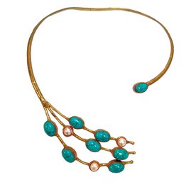 Artisan Pearl & Turquoise Necklace