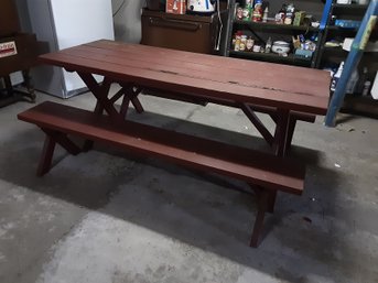 Solid Vintage  Pic Nic Table And Benches