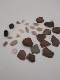 Nice Lot Of New England Native American Artifacts And Pottery Fragments