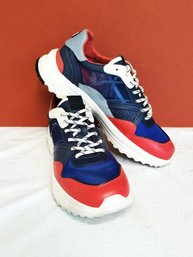 Men's Coach Tech Transparent Leather & Mesh Colorblock Trainer Sneakers Size 10D