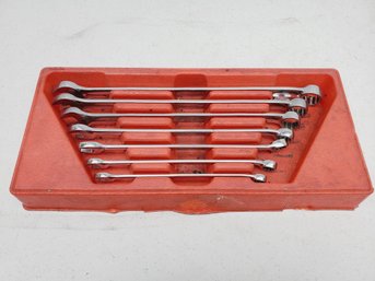 Set Of Seven SNAP ON Chrome Combination Wrenches  12 Pt