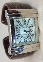 Geneva Platinum No:6530 Cuff Bracelet Quartz Women's Watch New Battery