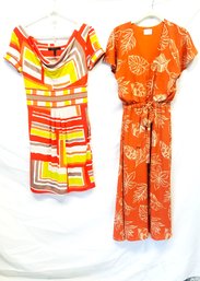 Lovely Orange & Multi Colored Summer Dresses By Sienna Sky & BCBG Maxaria Size XS