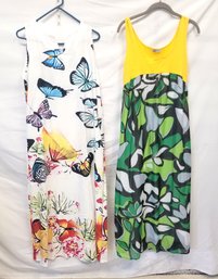 Pair Of Lightweight Summer Boho Maxi Dresses By Glam Size Med/large