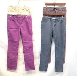 4 Pairs Of Women's Corduroy Pants By Ralph Lauren, Vineyard Vines & The Loft Size 2 - 4