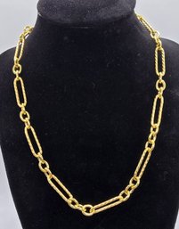 Italian 14k Yellow Gold Over Sterling Oval Link Necklace