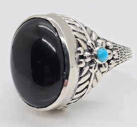 Elite Shunge, Sleeping Beauty Turquoise, Feather Ring In Sterling