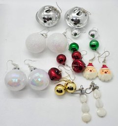 10 Pair Of Handmade Christmas Earrings With Sterling Ear Wires