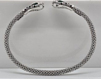 Italian, Faux Multicolor Diamond Bangle Bracelet In Sterling