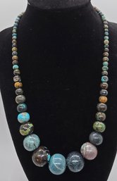 Beautiful Hubei Turquoise Necklace With Graduated Beads