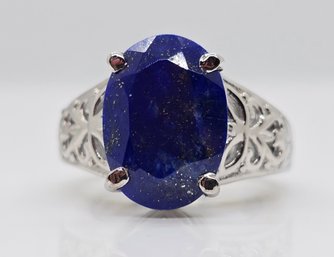 Lapis Ring In Stainless Steel