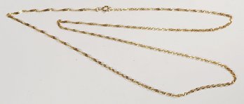 Vintage 14k Yellow Gold Twisted Chain Link Necklace