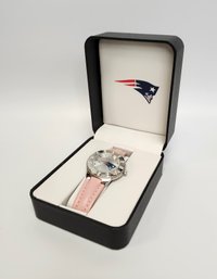 New England Patriots Women's Pink Leather Watch