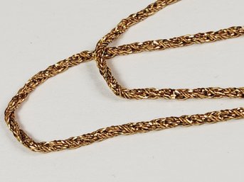 Super ....14k Yellow Gold Spiga / Wheat Chain Link Necklace