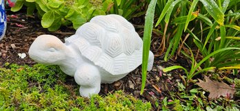 Large White-washed Terracotta Tortoise Garden Sculpture