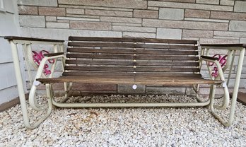 Wood And Metal Porch Glider