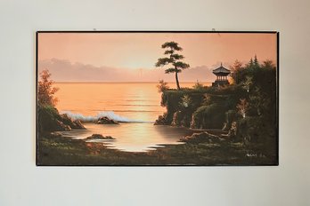 Asian Coastline Painting- Artist Signed