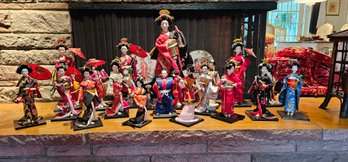 Large Group Of Geisha Dolls