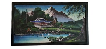 Serene Korean Mountainside Painting *