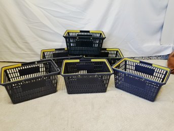 Set Of 6 Lightweight Shopping Baskets With Handles