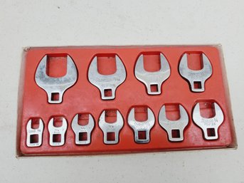 Snap On 211FCO 3/8' - 1' 3/8' Drive 11 Piece SAE Chrome Crowfoot Wrench Set USA