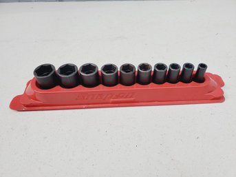 SNAP ON Tools 3/8' Drive Semi Deep Impact 10 Piece Socket Set & Magnetic Tray