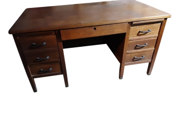 Clemco Vintage Oak Teachers Desk