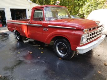 1966 Ford F-100 Custom Cab Pick Up Truck With 8 Foot Bed - For Restoration Or Parts