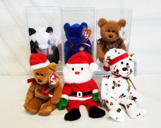 Collectible Lot Of 6 &  Beanie Baby Bears - With Tags (lot 4)