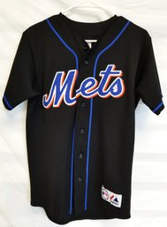 Men's MLB New York Mets Team Black Jersey  By Majestic Size Small