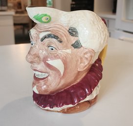 Vintage Porcelain Painted 'The Clown' Royal Doulton Figurine Toby Jug