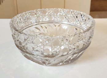 Nice Brilliant Cut Crystal Glass Bowl ~ 8 Inches Diameter