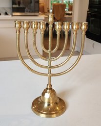 Brass Judaica Hanukkiah Menorah ~ 11 X 7.5