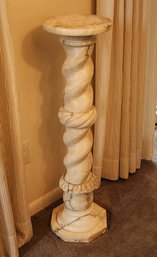 19th Century Italian Hand Carved Carrara Marble Pedestal