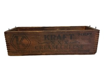 Antique Kraft Cream Cheese Dovetailed Wood Box