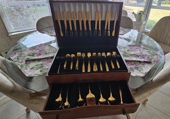 Rogers Cutlery Co. Gold Plated Flatware Set