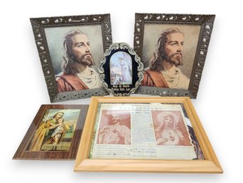 Vintage Religious Lot Framed Images