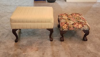 Pair Of Recent Upholstered Ottomans ~ Footstools