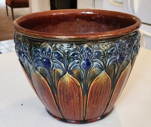 Antique Brush McCoy Glazed Pottery Jardiniere Bowl ~ Planter C1900