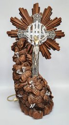 Ceramic Light Up Crucifix 1978