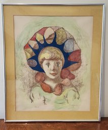 Vintage Signed & Framed Limited Edition Clown Print P. Alfieri