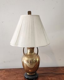 Vintage Brass Etched Asian Style Table Lamp, 1990s ~ Works